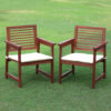 Furinno Tioman Teak Hardwood Outdoor Armchair with Cushion, Set of Two - Thumbnail Image 3